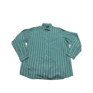 Polo Ralph Lauren XL Westerton Striped Long Sleeve Button Shirt Mens Green O12-2